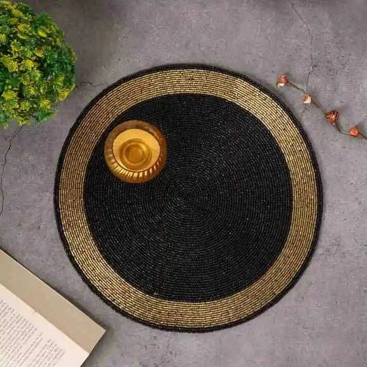 Black & Gold Glass Beads Placemats