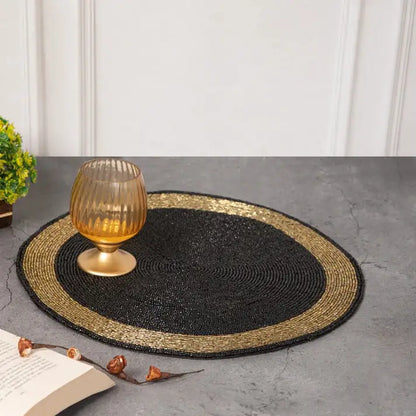 Black & Gold Glass Beads Placemats