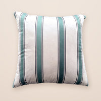 HARIT Square Cushion, Velvet Stripe, 18 x 18 Inch, Green, Printed Stripes — thumbnail