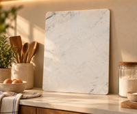 Large White Marble Pastry Board with Handles — thumbnail
