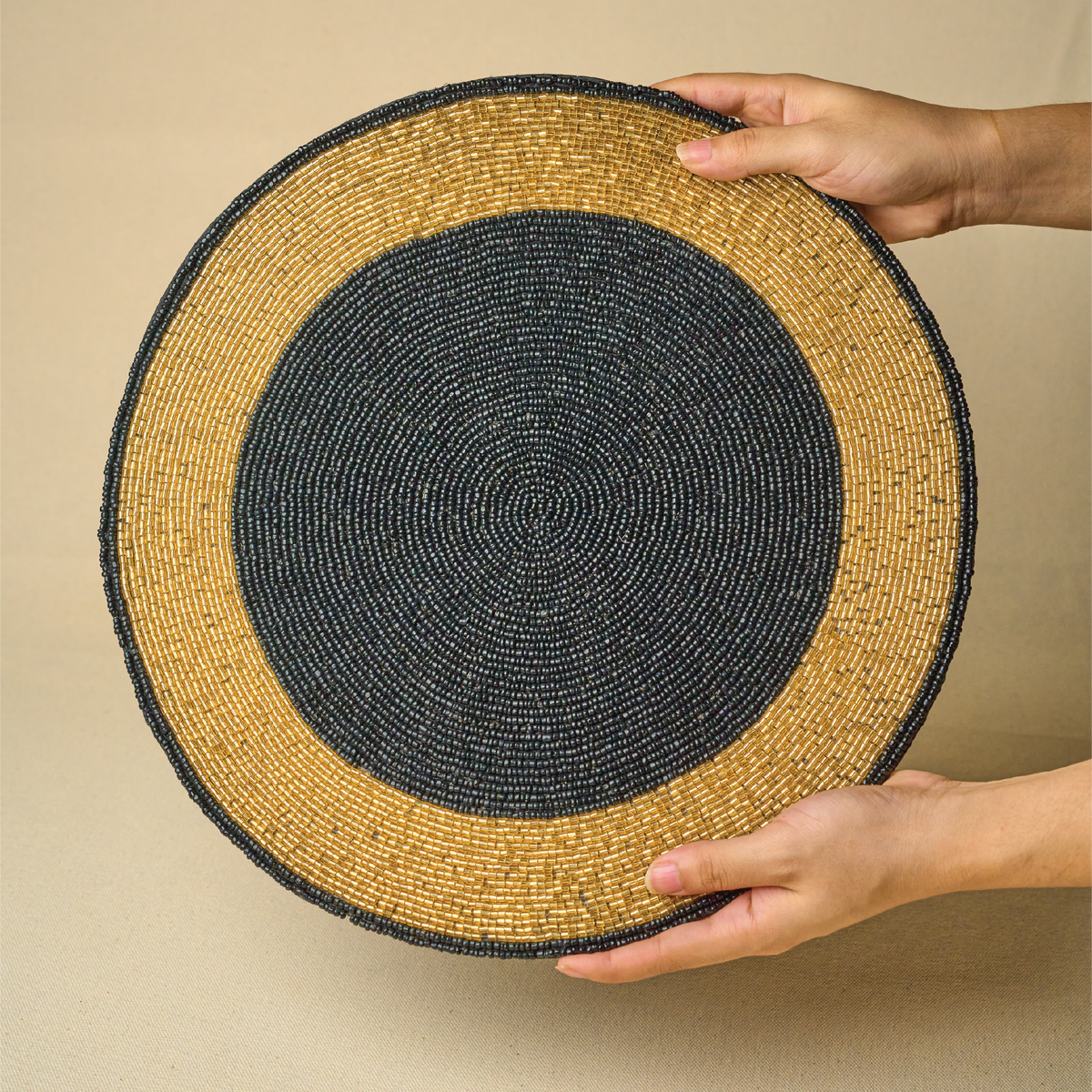 Black & Gold Glass Beads Placemats