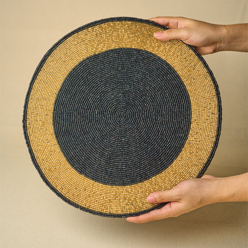 Black & Gold Glass Beads Placemats