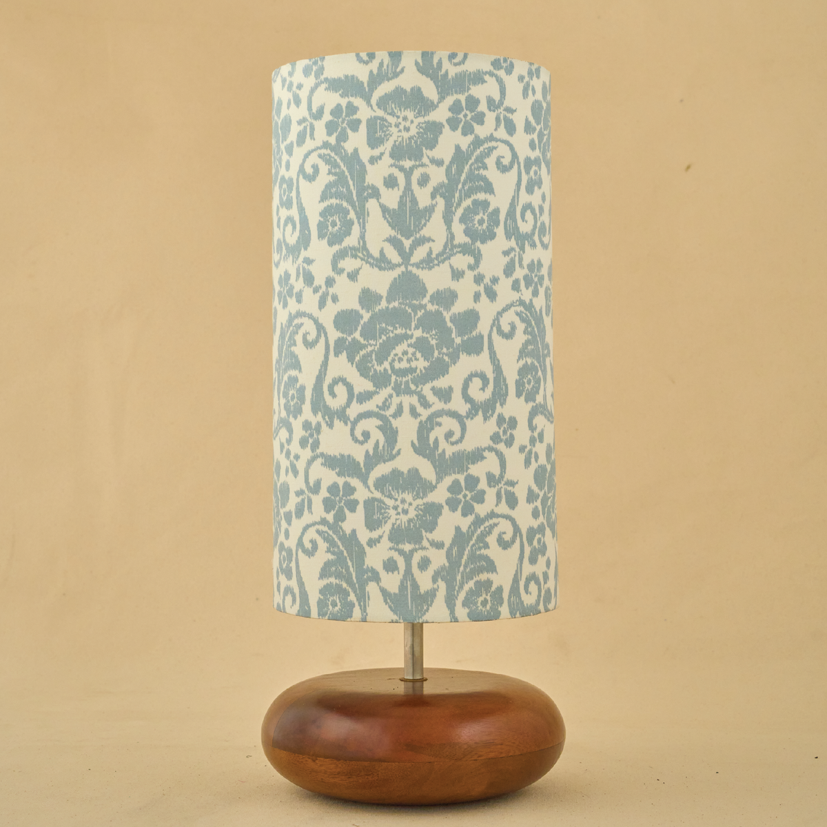 Mango Wood Table Lamp, English Country Fabric Shade - RIO Collection