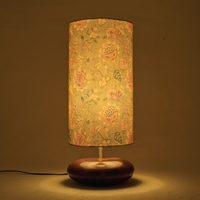Mango Wood Table Lamp, Persian Flowers Shade - RIO Collection — thumbnail