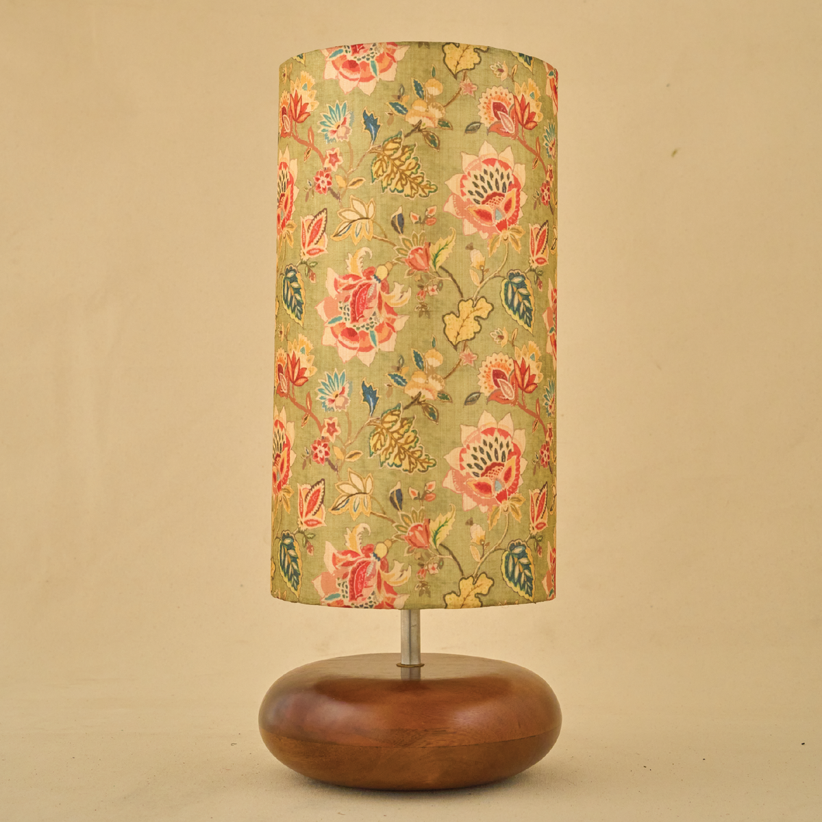 Mango Wood Table Lamp, Persian Flowers Shade - RIO Collection
