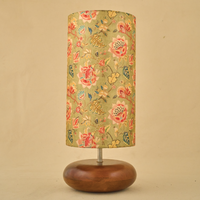 Mango Wood Table Lamp, Persian Flowers Shade - RIO Collection — thumbnail