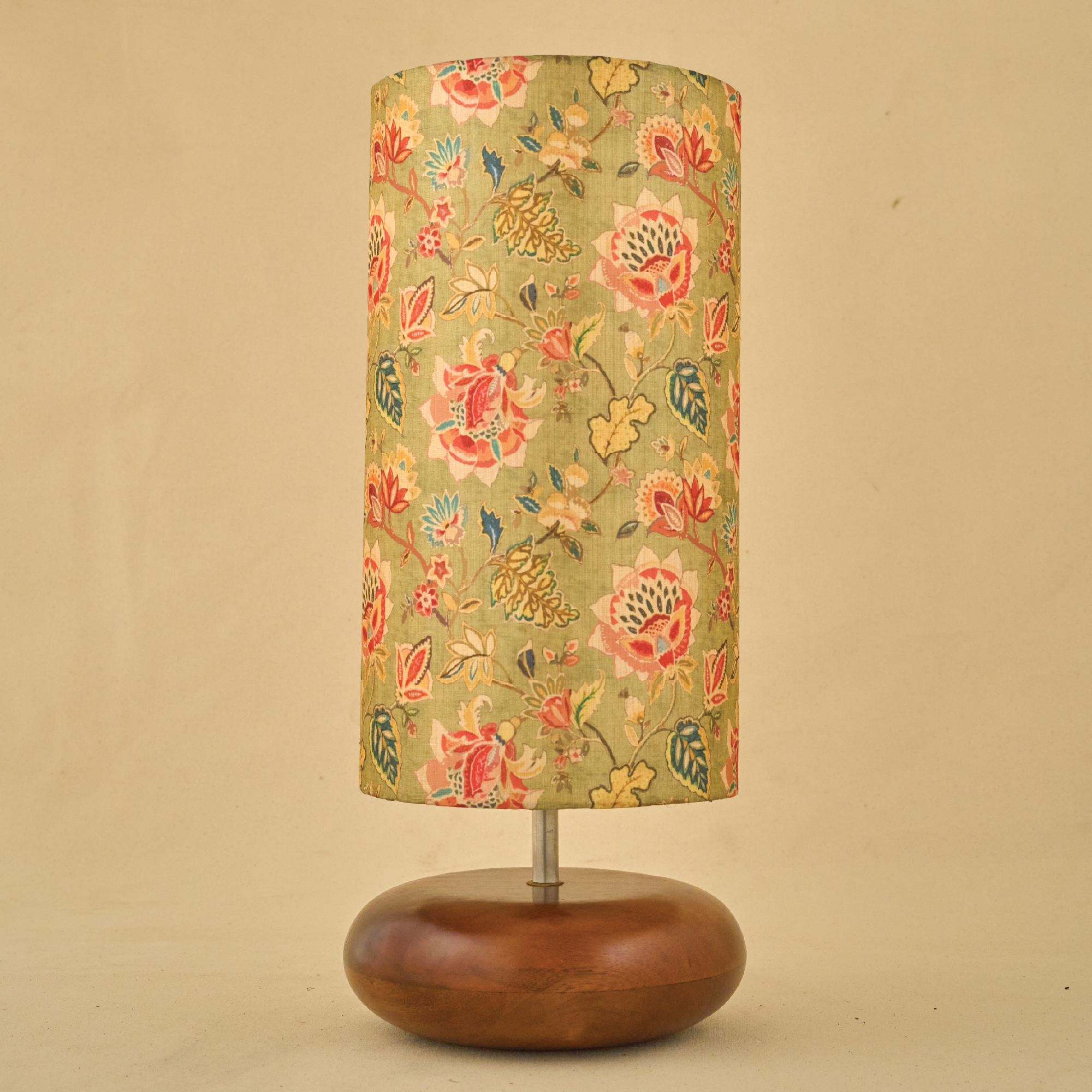 Mango Wood Table Lamp, Persian Flowers Shade - RIO Collection
