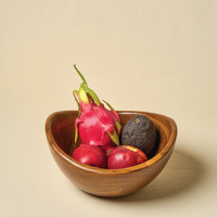 Wooden Boat Salad Bowl with Serving Spoons — thumbnail