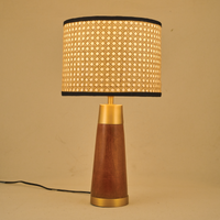 Mango Wood Table Lamp, Natural Rattan Shade  – A Masterpiece of Elegance from the RIO Collection — thumbnail