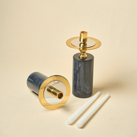 Black Marble Candle Stand, Set of 2 — thumbnail