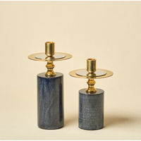 Black Marble Candle Stand, Set of 2 — thumbnail