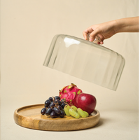 Wooden Cake Stand with Glass Cloche — thumbnail