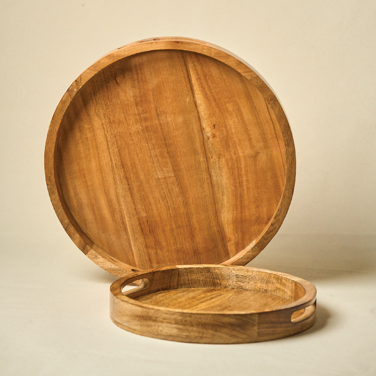 Wooden Round Trays - Set of 2