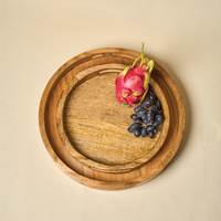 Wooden Round Trays - Set of 2 — thumbnail