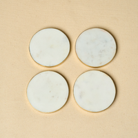 Gold rim marble coaster — thumbnail