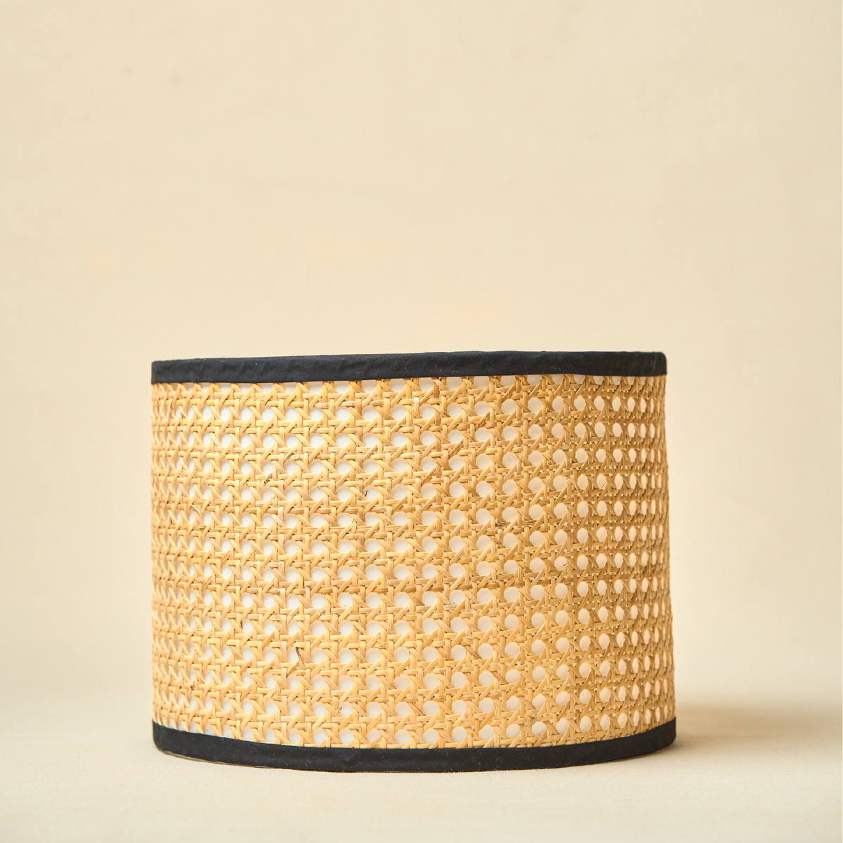 Drum Lamp Shade for Bedroom, Living Room | Handcrafted Printed Faux Silk Replacement Lampshade Only | Easy Assembly, 10.5x8.5 Inches, Natural Rattan Shade