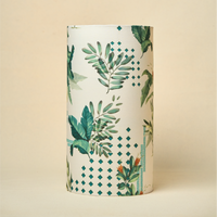 rum Lamp Shade for Bedroom, Living Room | Handcrafted Printed Faux Silk Replacement Lampshade Only | Easy Assembly Green Tropical Fabric Shade — thumbnail