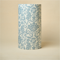 Drum Lamp Shade for Bedroom, Living Room | Handcrafted Printed Faux Silk Replacement Lampshade Only | Easy Assembly English Country Fabric Shade — thumbnail