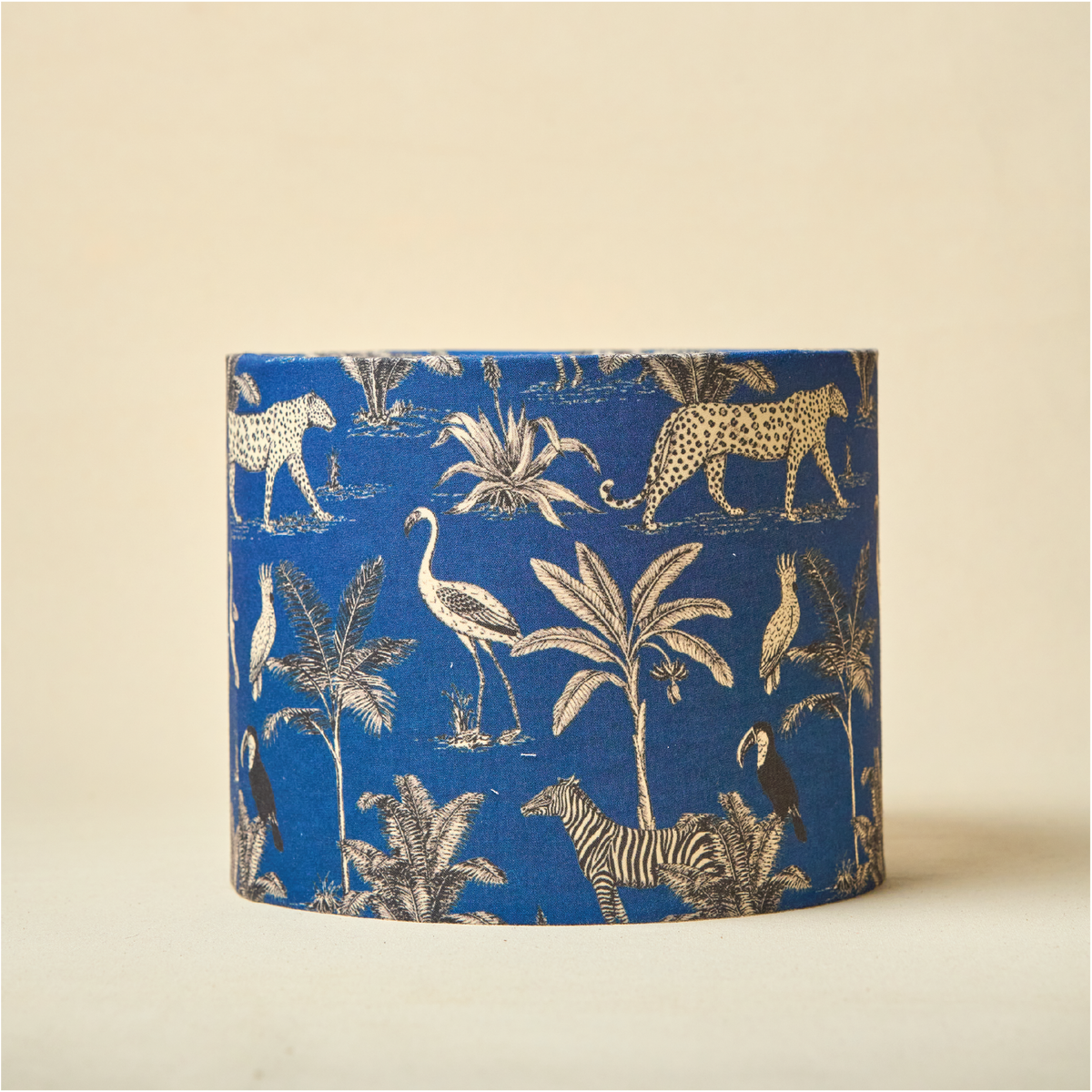 Drum Lamp Shade for Bedroom, Living Room | Handcrafted Printed Faux Silk Replacement Lampshade Only | Easy Assembly, 10.5x8.5 Inches, Savanna Blues Shade
