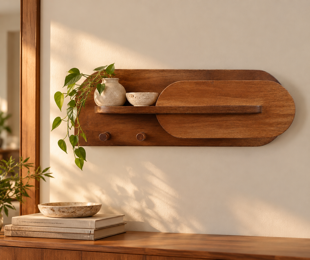 Wooden Floating Wall Shelf