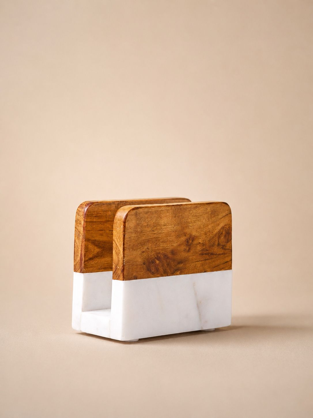 Marble & Acacia Wood Napkin Holder