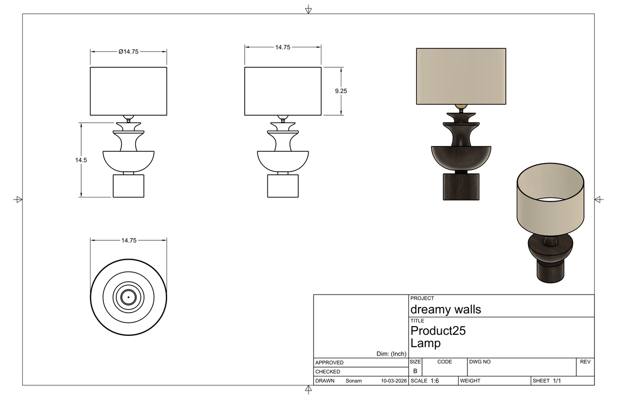 Studio CAD drawing of Accent Table Lamp