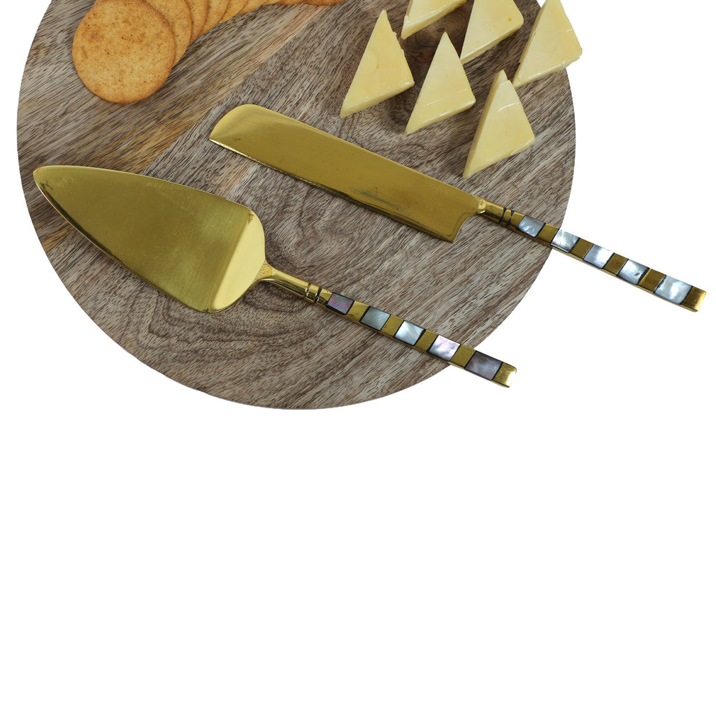 Mother of Pearl Cake Knife & Spatula Set