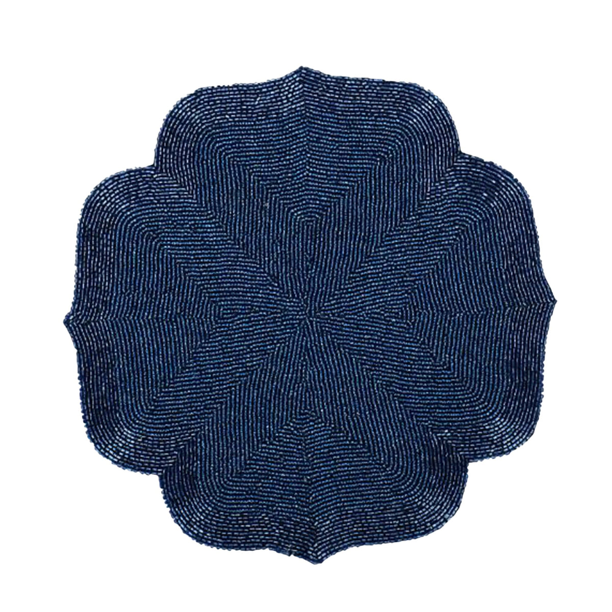 Moroccan Glass Beaded Placemat, Royal Blue, 14 inch