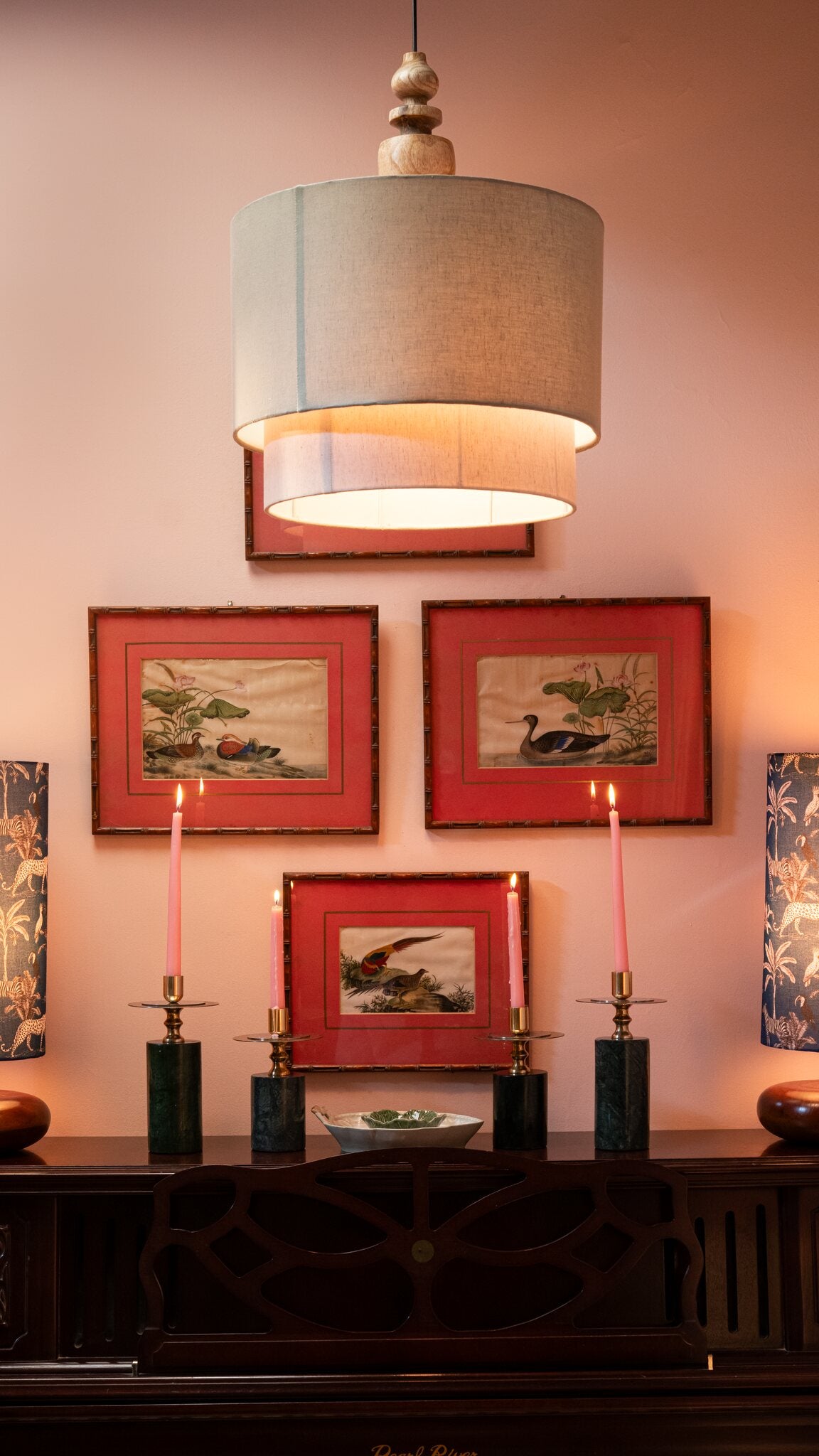 Double Drum Pendant Ceiling Lamp, Cypress Garden, view 2