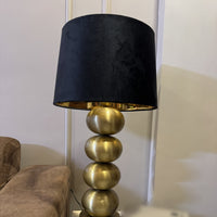 Raat Velvet Drum Lamp Shade on gold Column Table Lamp by day — thumbnail
