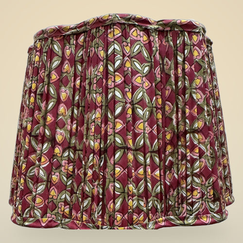 Anaar Trellis pleated lamp shade, front view
