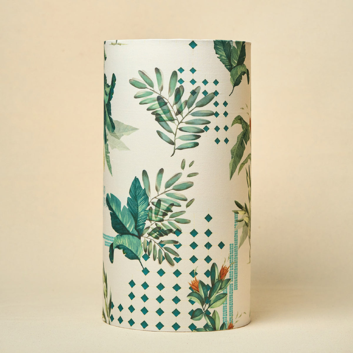 Green Tropical Drum Lamp Shade