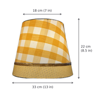 Size guide: Haldi Gingham Empire Lamp Shade, top 7 in, bottom 13 in, height 8.5 in — thumbnail