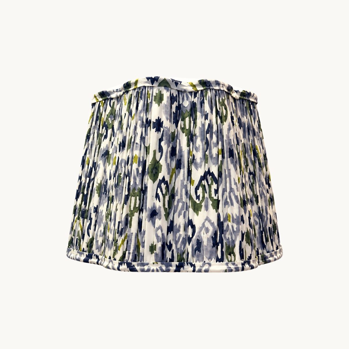 Indigo Ikat Scalloped Lamp Shade