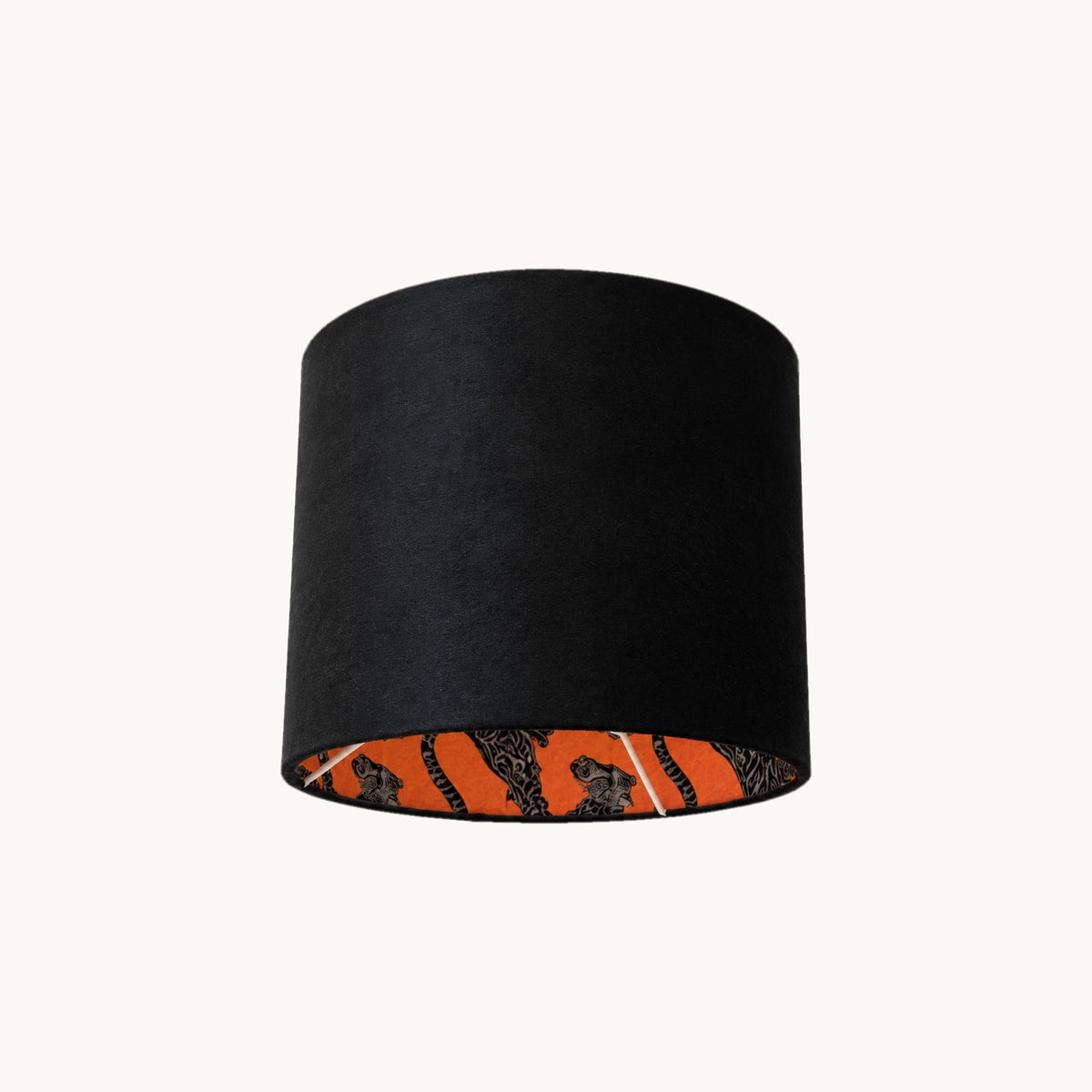 Midnight Tiger Velvet Drum Lamp Shade