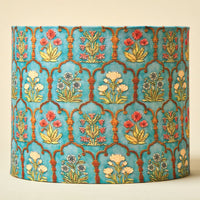 Teal Garlands Drum Lamp Shade — thumbnail