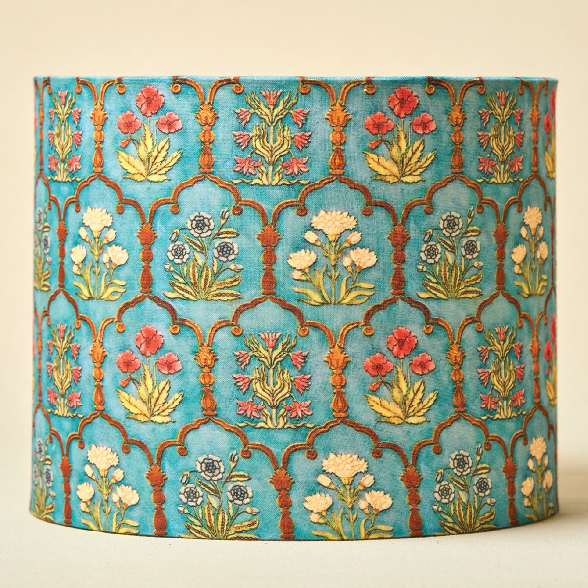 Teal Garlands Drum Lamp Shade