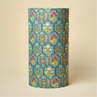 Teal Garlands Drum Lamp Shade — thumbnail