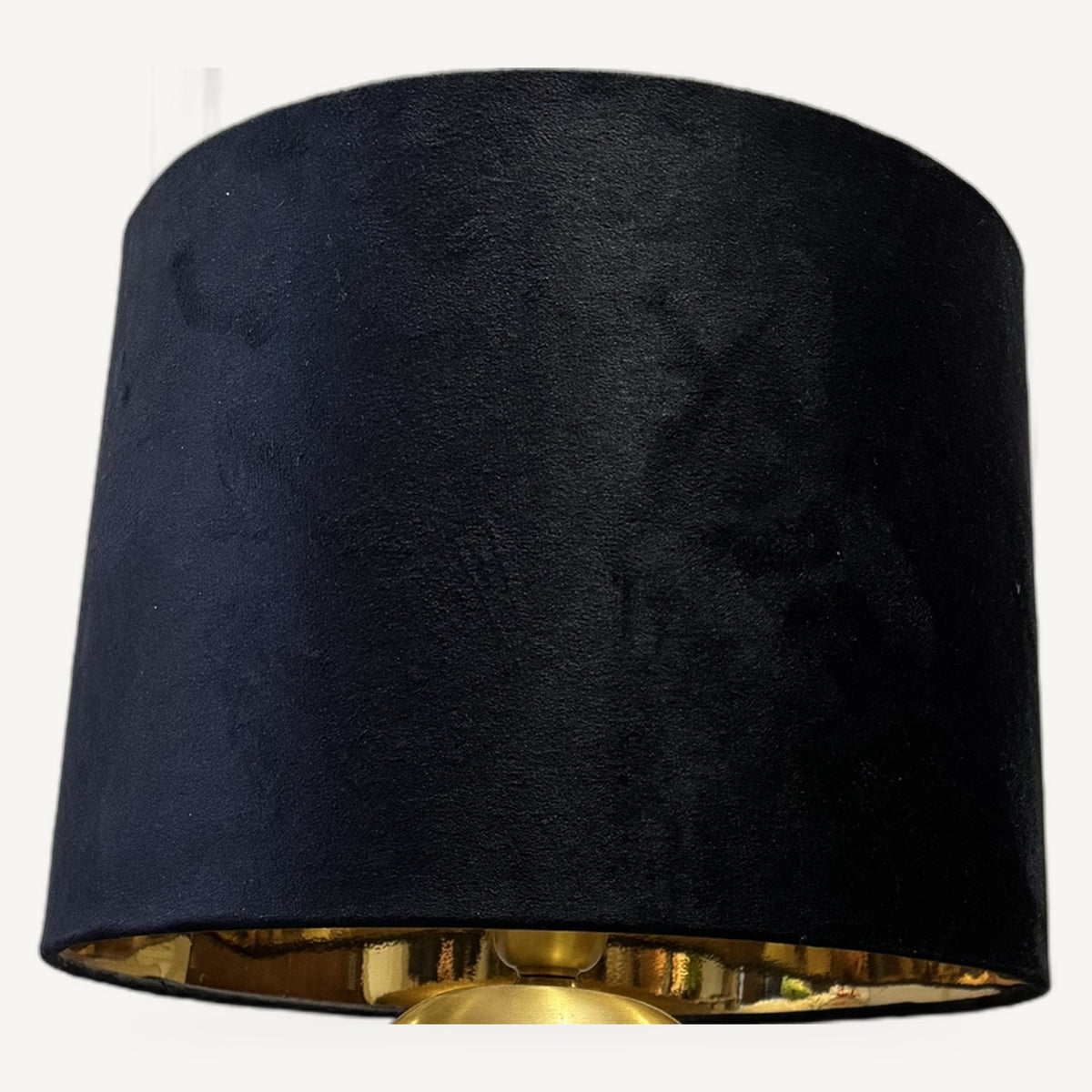 Raat Velvet Drum Lamp Shade, gold lined