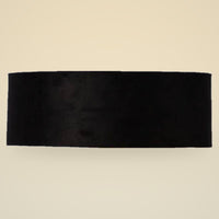 Raat black velvet wide drum lamp shade, front view — thumbnail