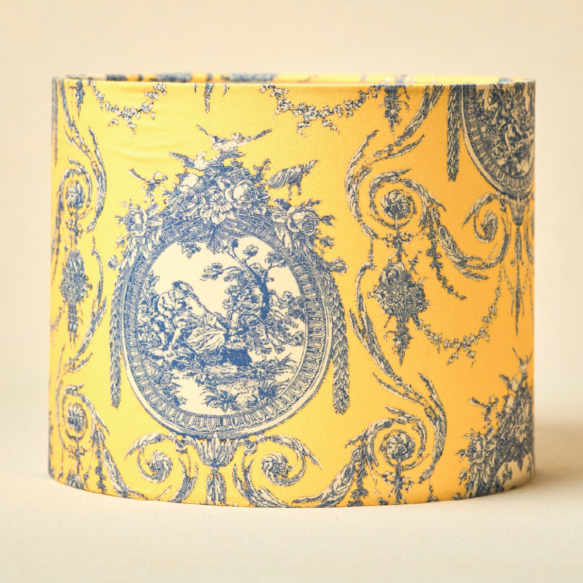 Yellow Victorian Drum Lamp Shade