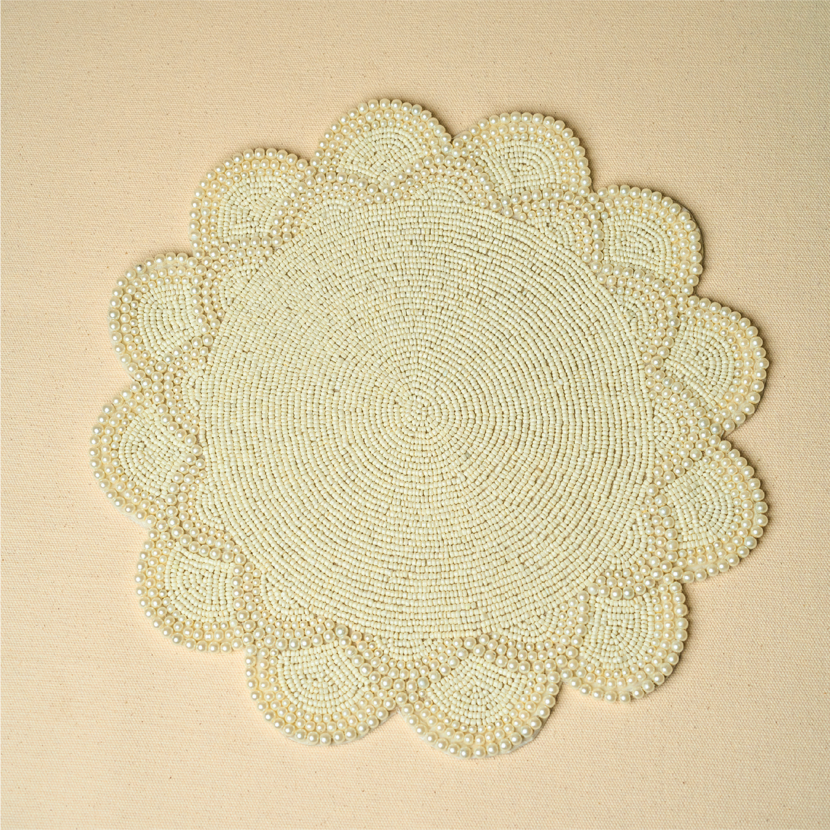 Pearls & Ivory Glass beads Placemats