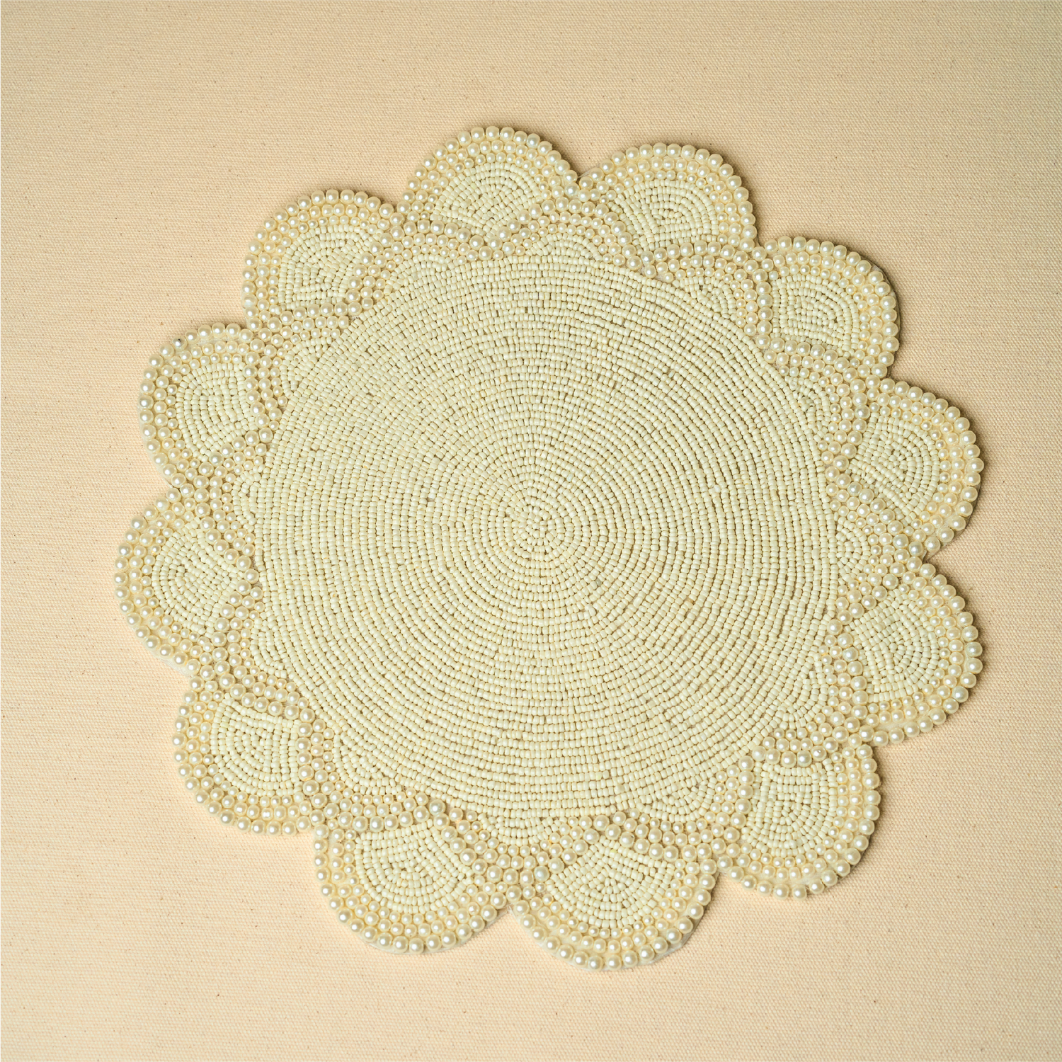 Pearls & Ivory Glass beads Placemats