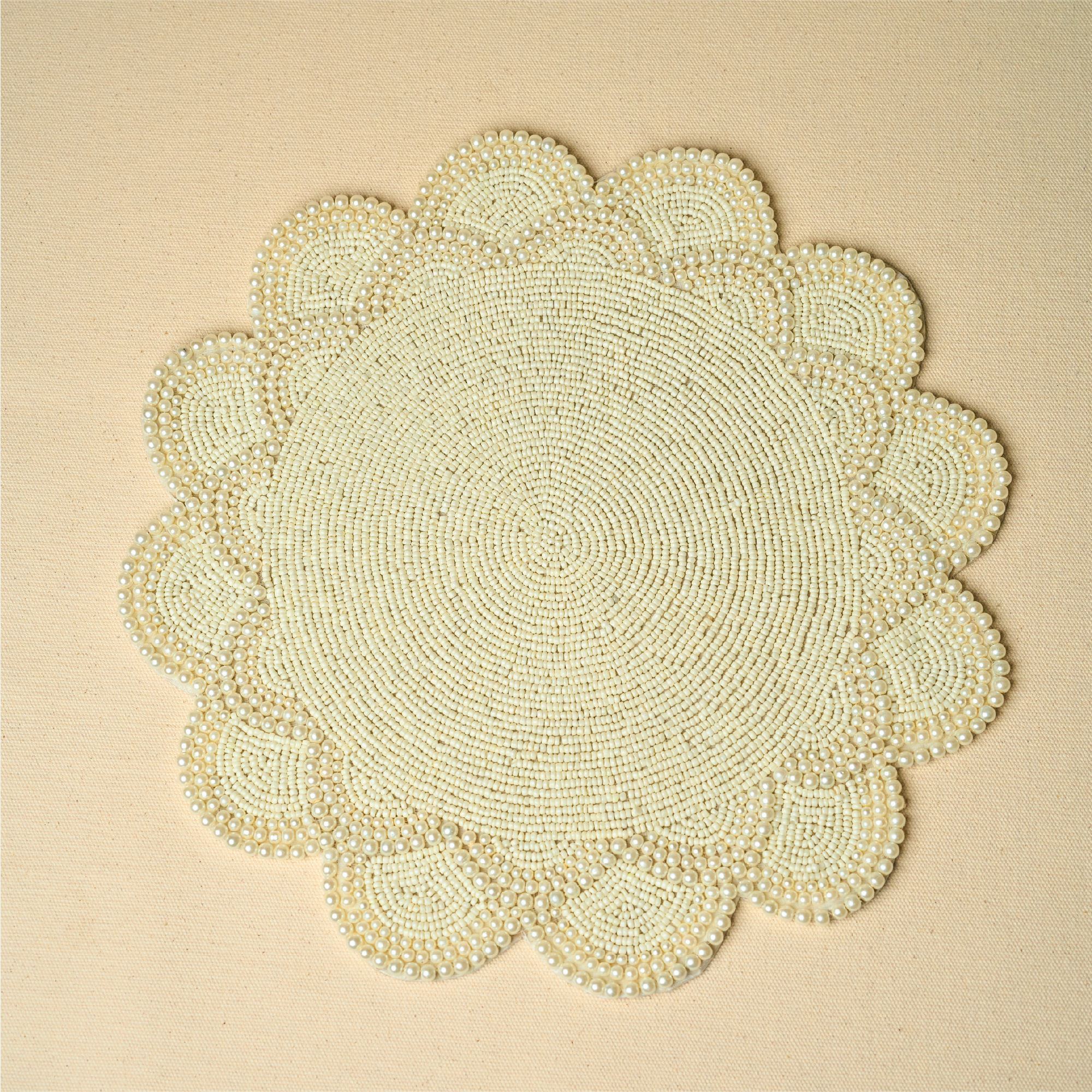 Pearls & Ivory Glass beads Placemats