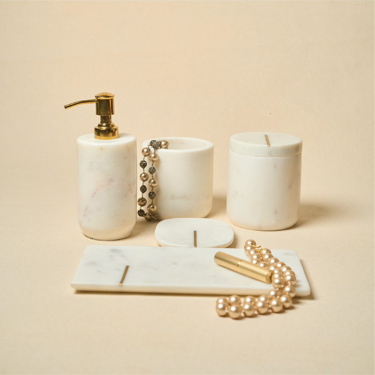 Marble Bathroom Accessories Set for Everyday Luxury