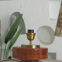 Mango Wood Table Lamp, Jungle Tales Fabric Shade - RIO Collection — thumbnail