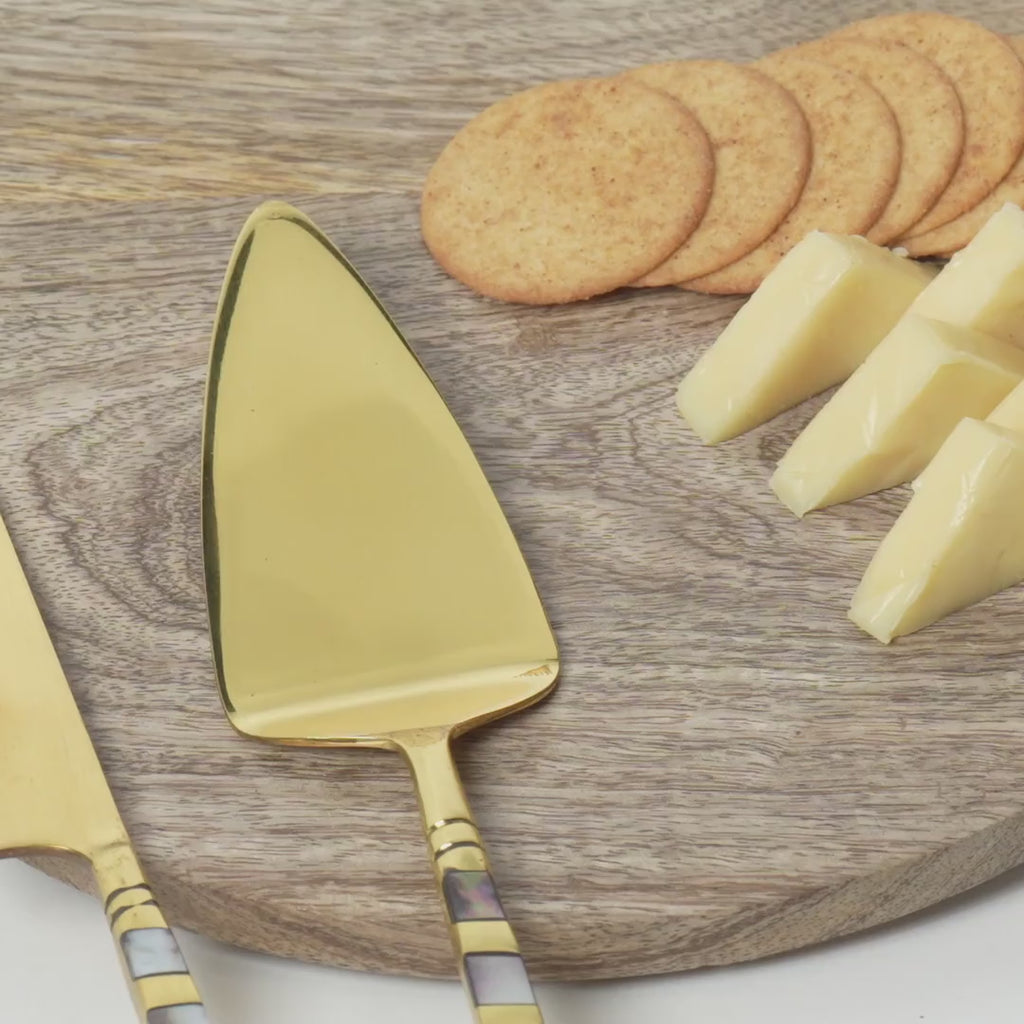 Mother of Pearl Cake Knife & Spatula Set