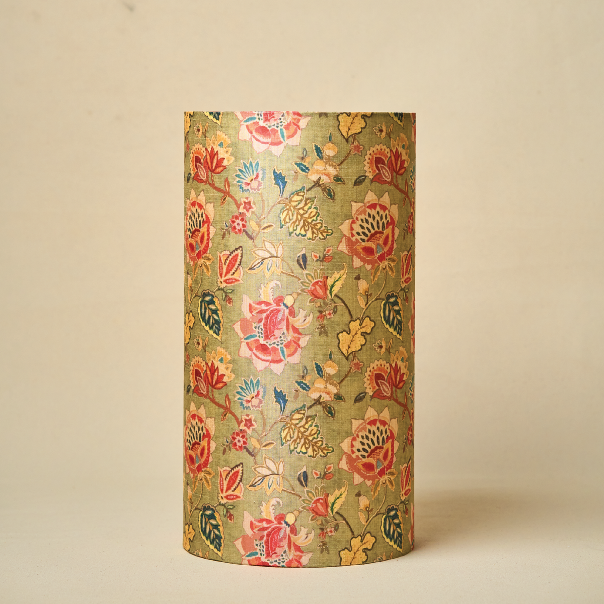 Drum Lamp Shade for Bedroom, Living Room | Handcrafted Printed Faux Silk Replacement Lampshade Only | Easy Assembly Persian Flowers Shade