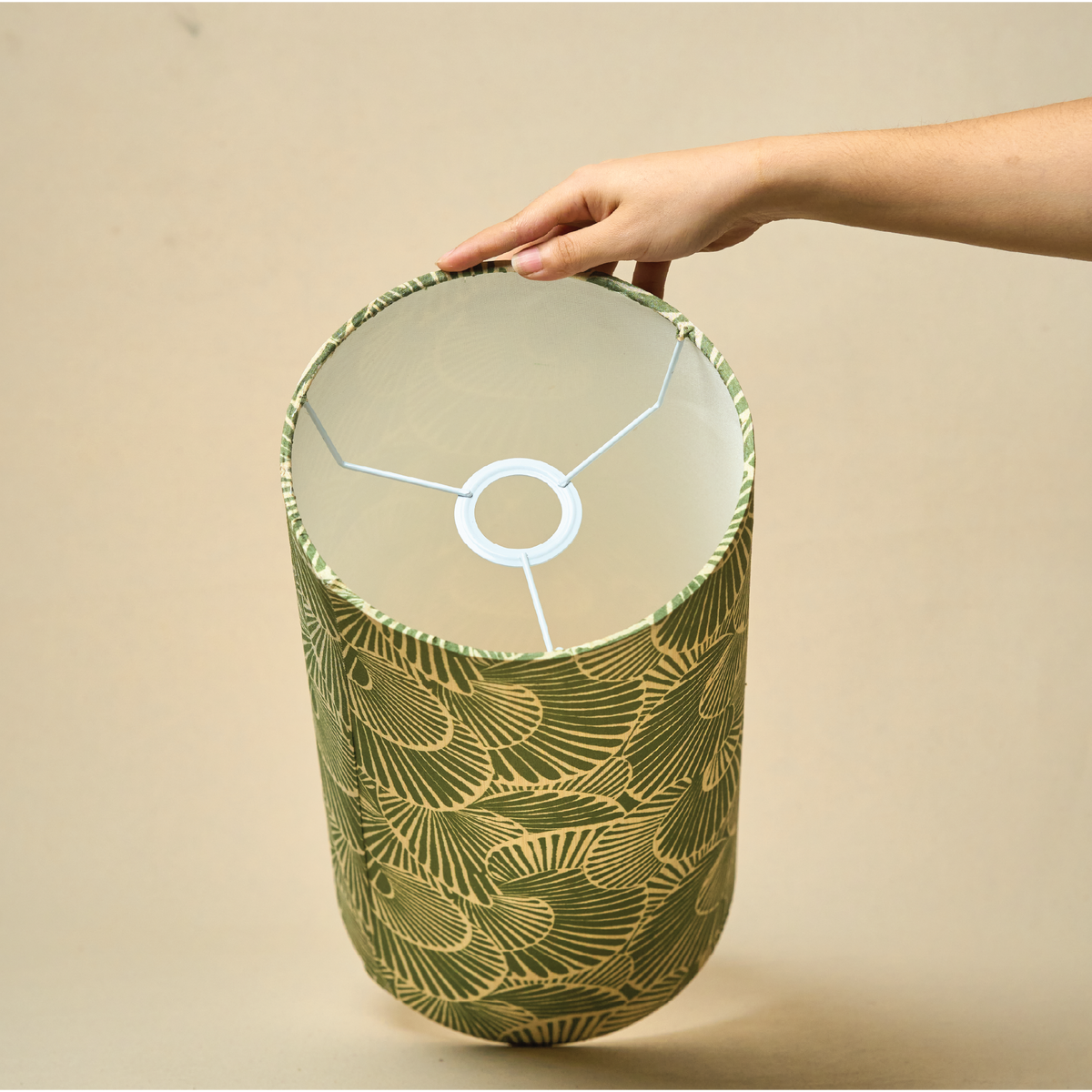 Drum Lamp Shade for Bedroom, Living Room | Handcrafted Printed Faux Silk Replacement Lampshade Only | Easy Assembly, Orange Zebra Fabric Shade