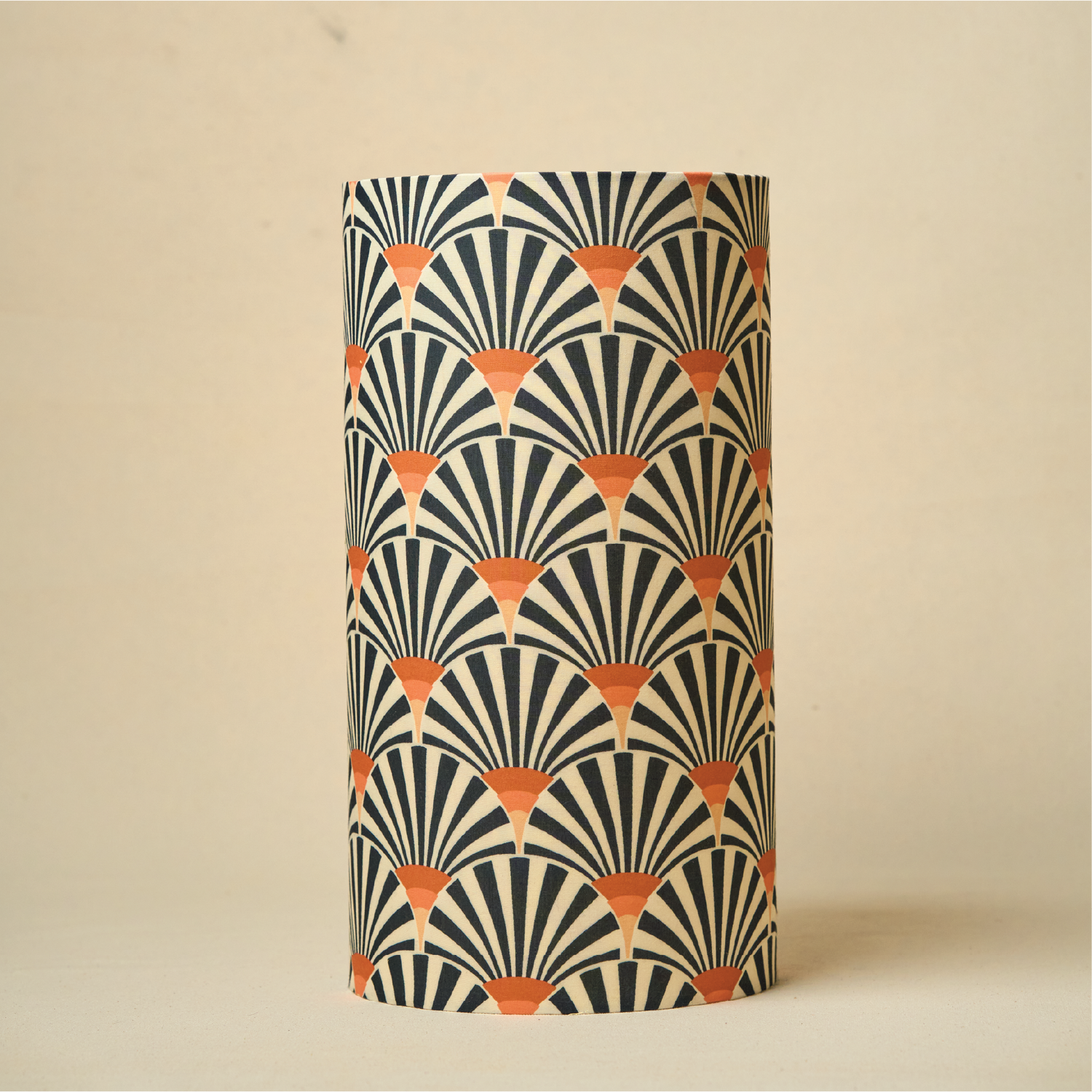 Drum Lamp Shade for Bedroom, Living Room | Handcrafted Printed Faux Silk Replacement Lampshade Only | Easy Assembly, Orange Zebra Fabric Shade